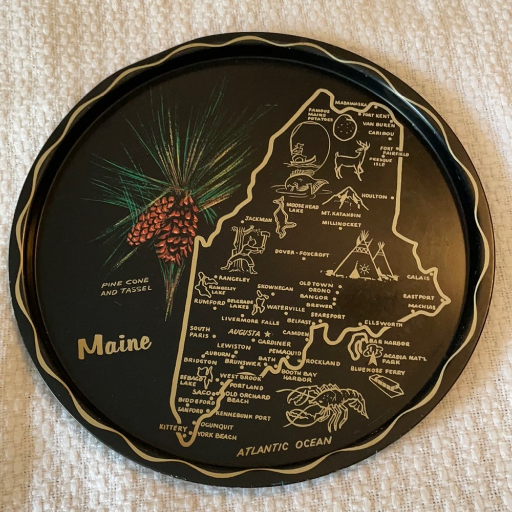 ✌🏻2/$10 Vintage MAINE meta state plate collectable